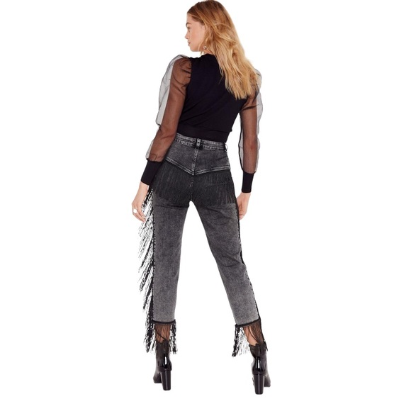 It’s only Rock & Roll Fringe High Waisted Jeans - Picture 2 of 7